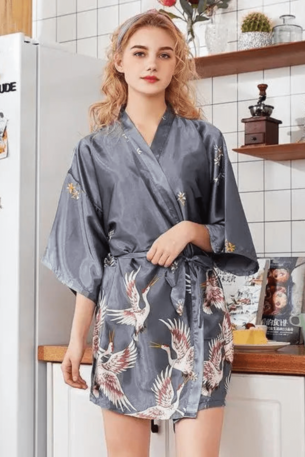 Kimono Femme | Intérieur Gris / XXL