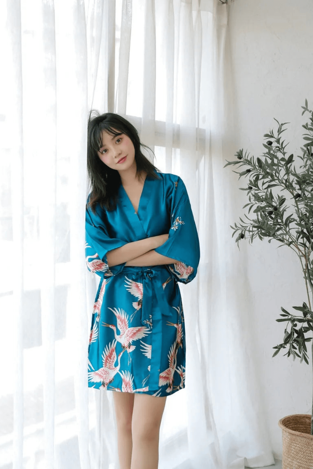 Kimono Femme | Peignoir Bleu / XL
