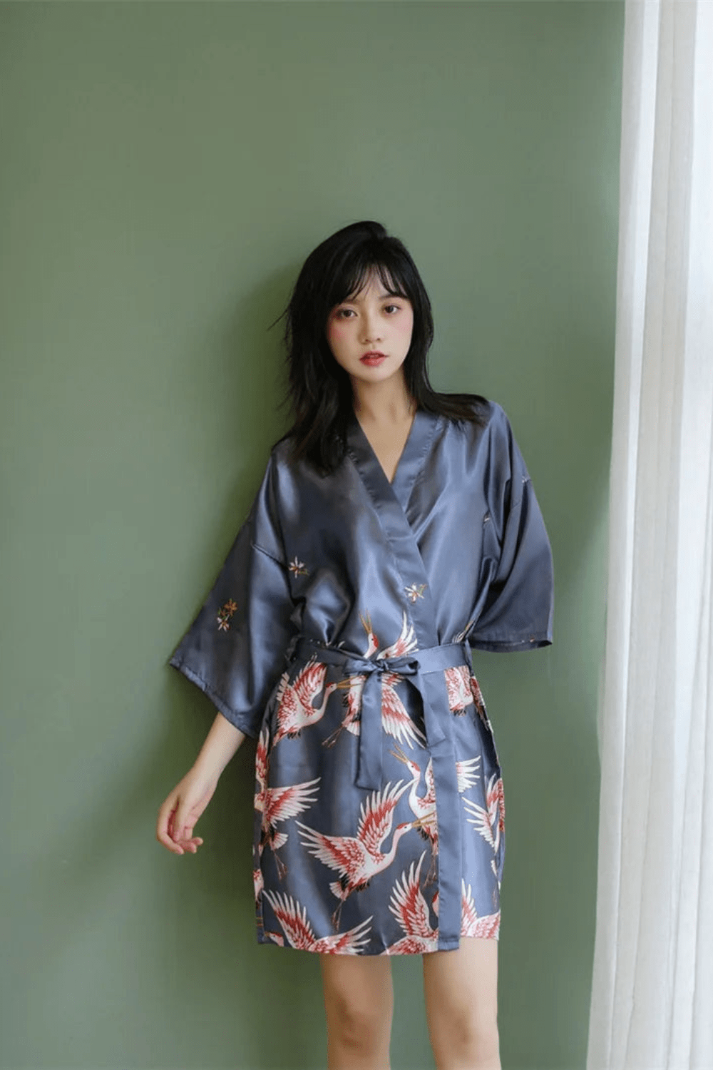 Kimono Femme | Peignoir Gris / XL