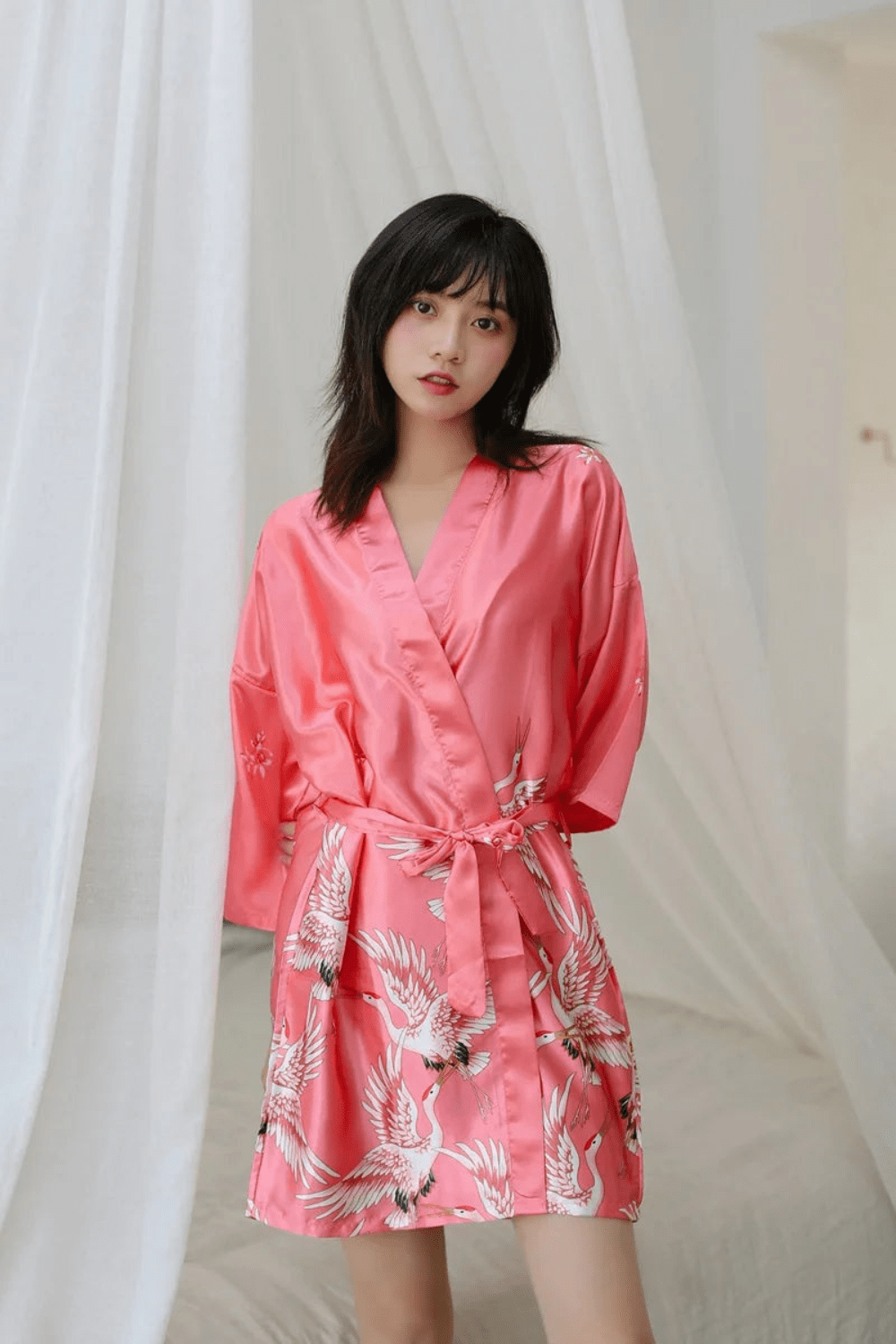Kimono Femme | Peignoir Rose / XL