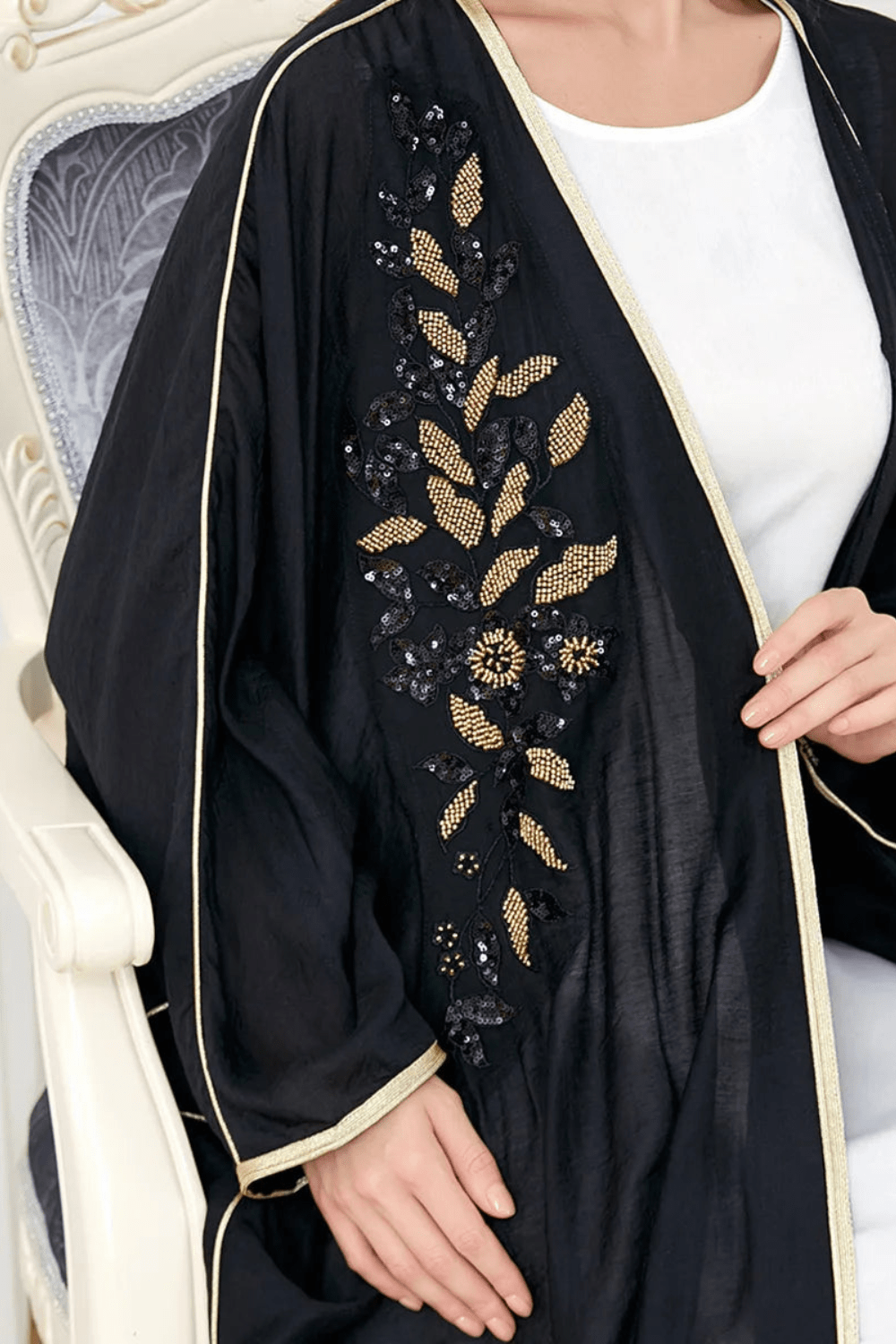 Kimono | Marocain Noir / Taille unique