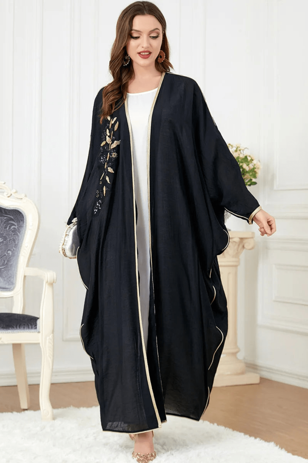Kimono | Marocain Noir / Taille unique