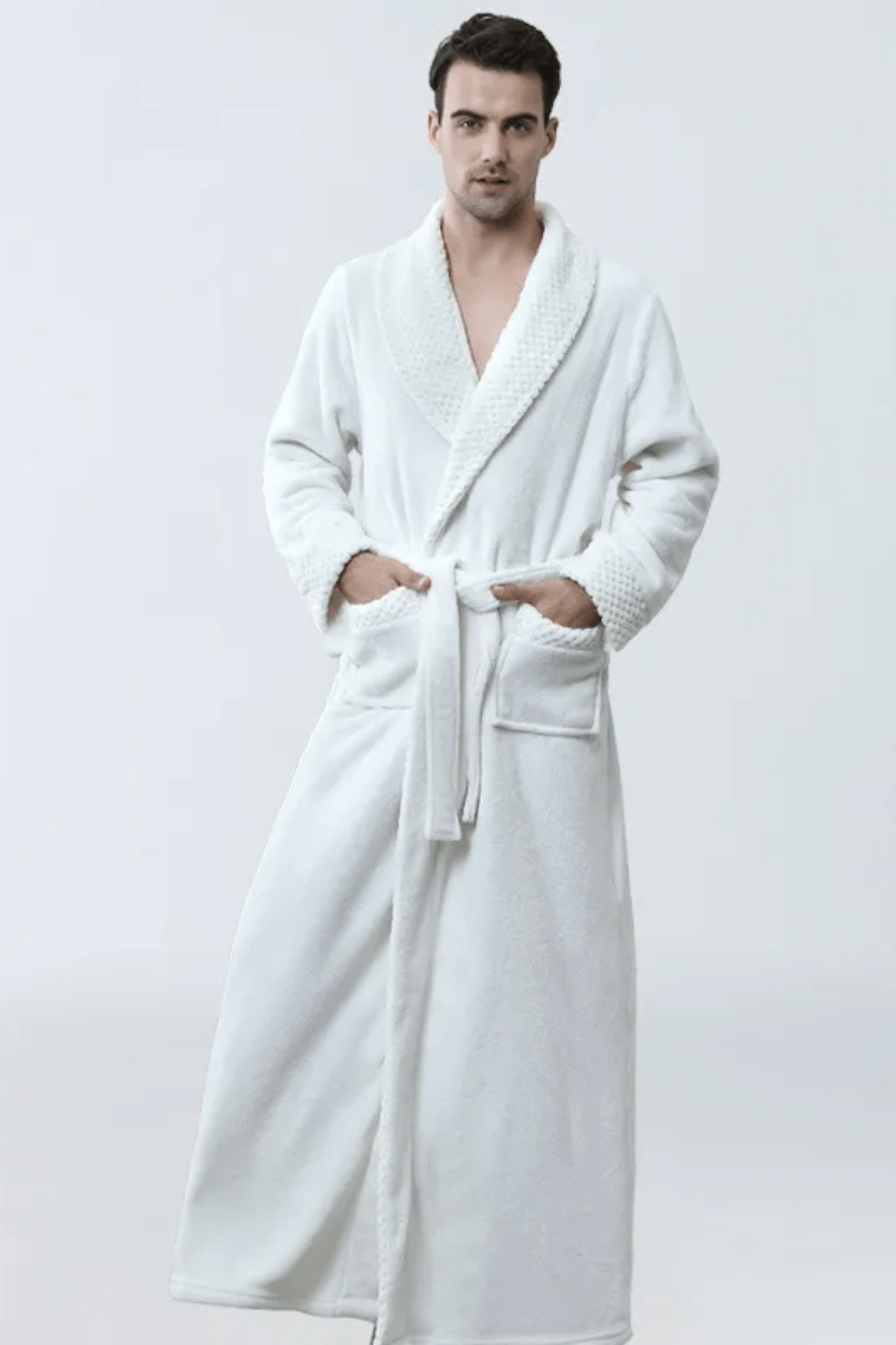 Peignoir de Bain Homme | Coton Blanc / 3XL