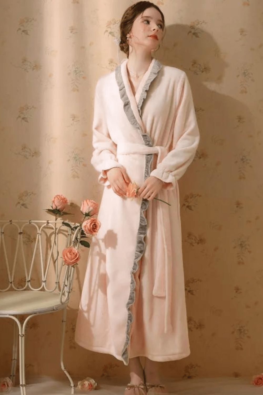 Kimono Peignoir Femme Brodé Kimono Peignoir Brodé Mariage