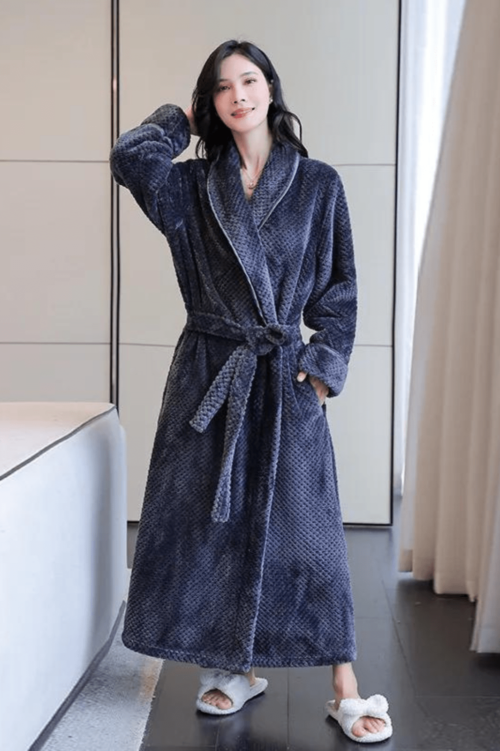 Peignoir Femme | Doux Polaire Gris / 3XL