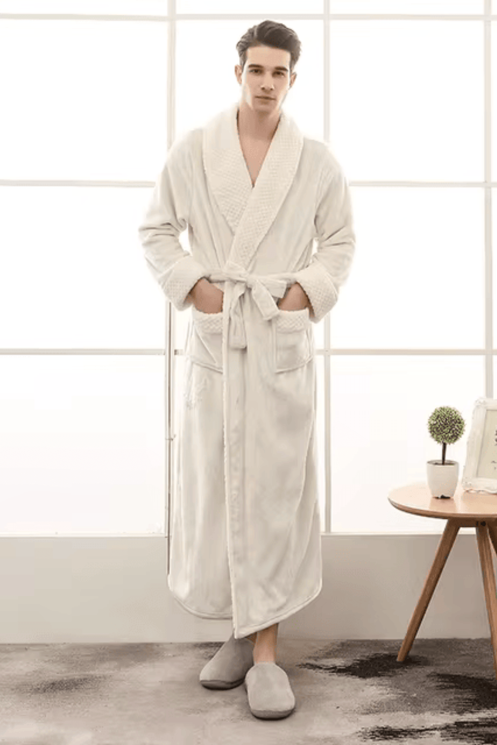 Peignoir Homme | Doux Blanc / 3XL