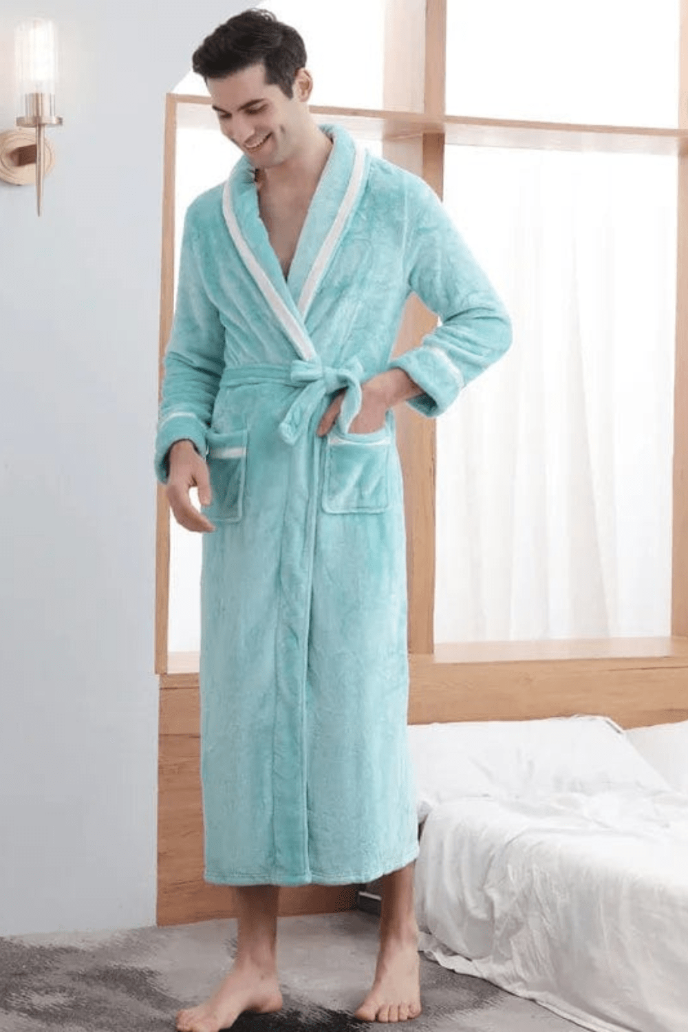 peignoir homme polaire chaud