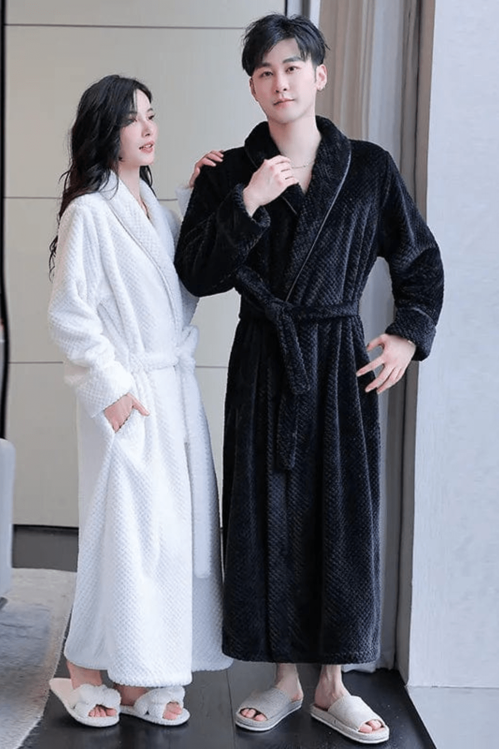 peignoir noir homme
