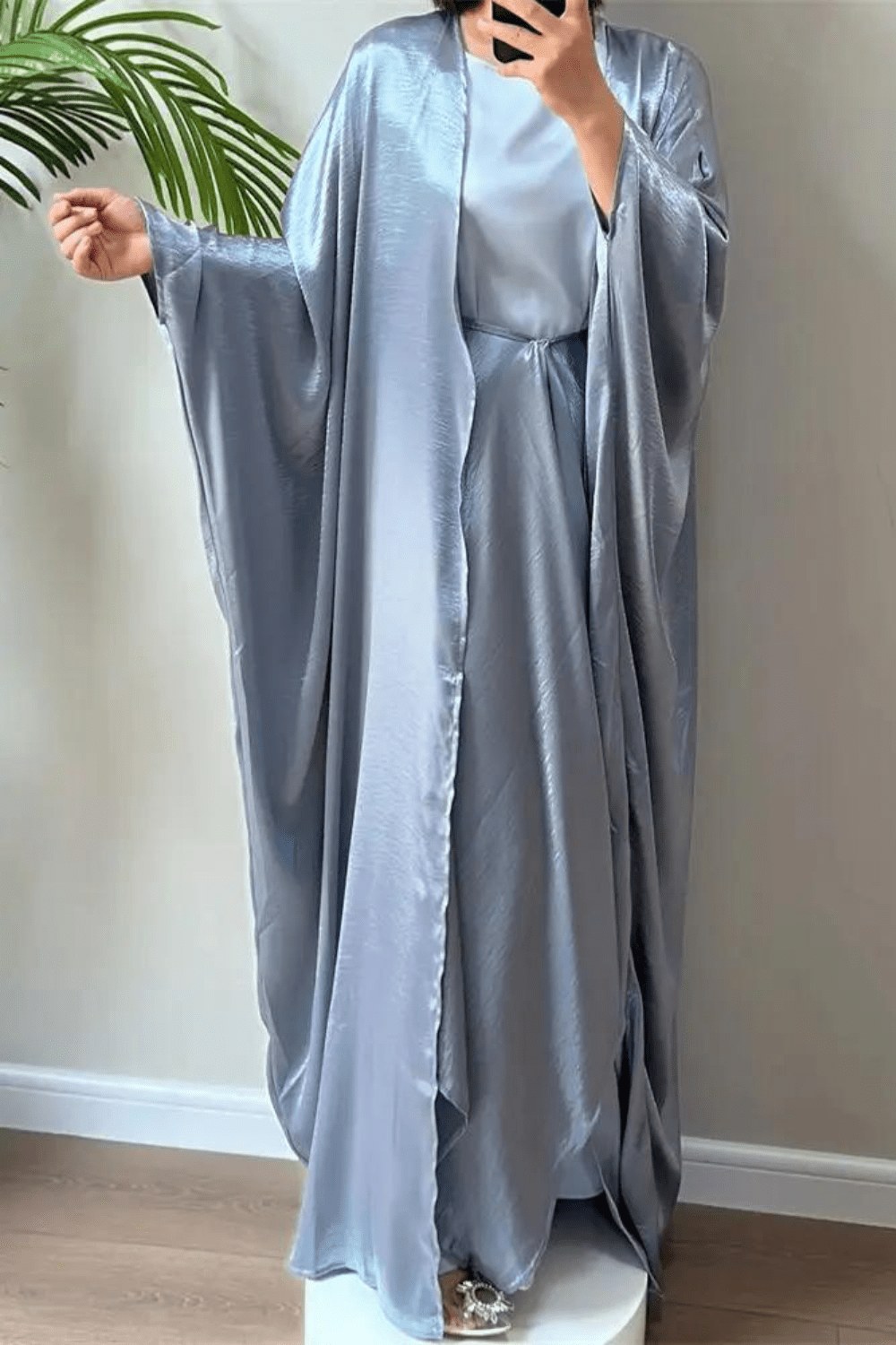 ensemble abaya kimono satin