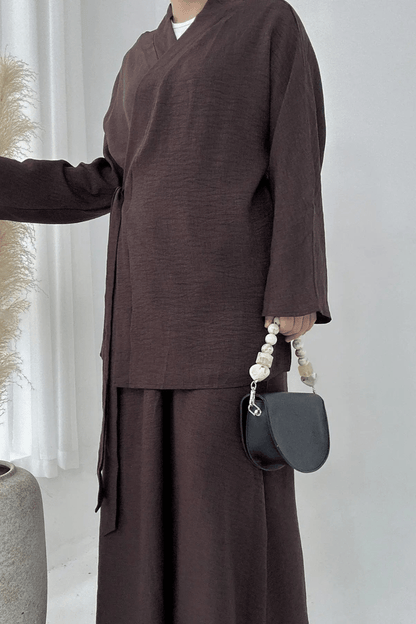 Kimono | Ensemble Jupe Marron / S