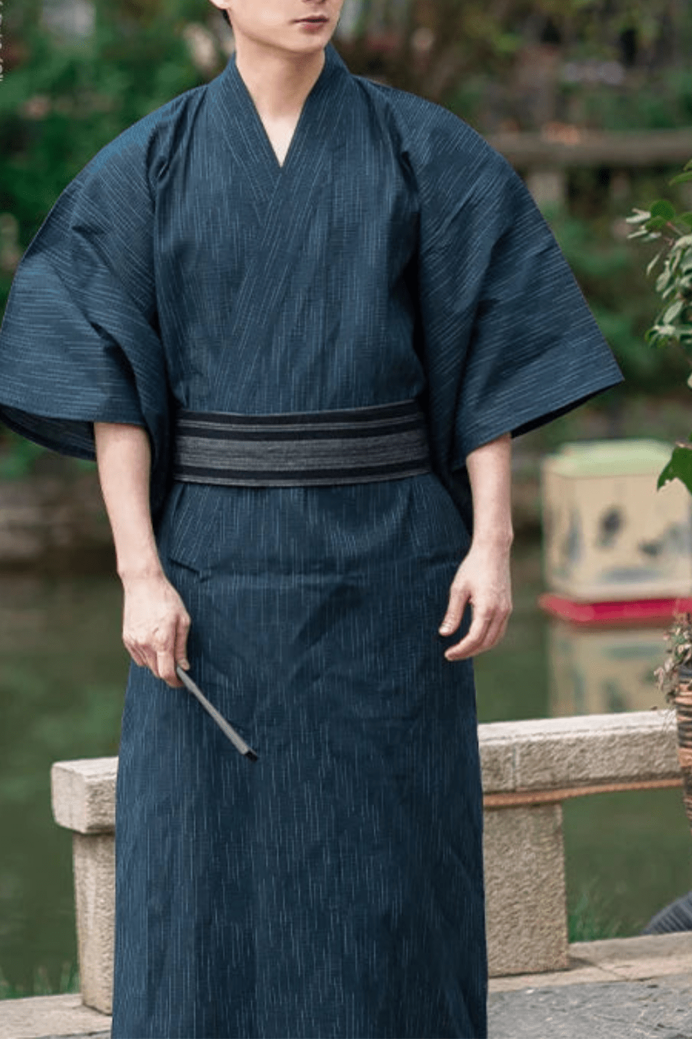 Kimono Homme | Japonais Traditionnel Bleu marine / L
