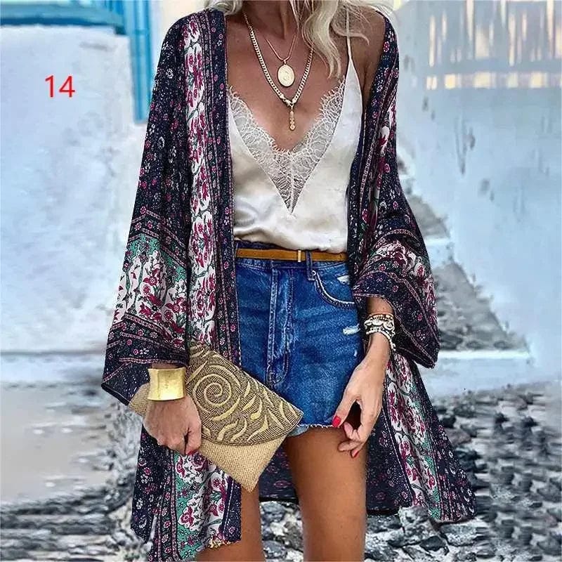 Kimono Moderne | Femme Bleu marine / 5XL