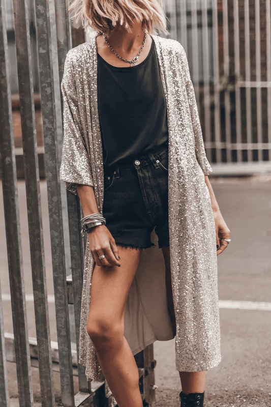 Kimono | Paillettes Beige / XXL