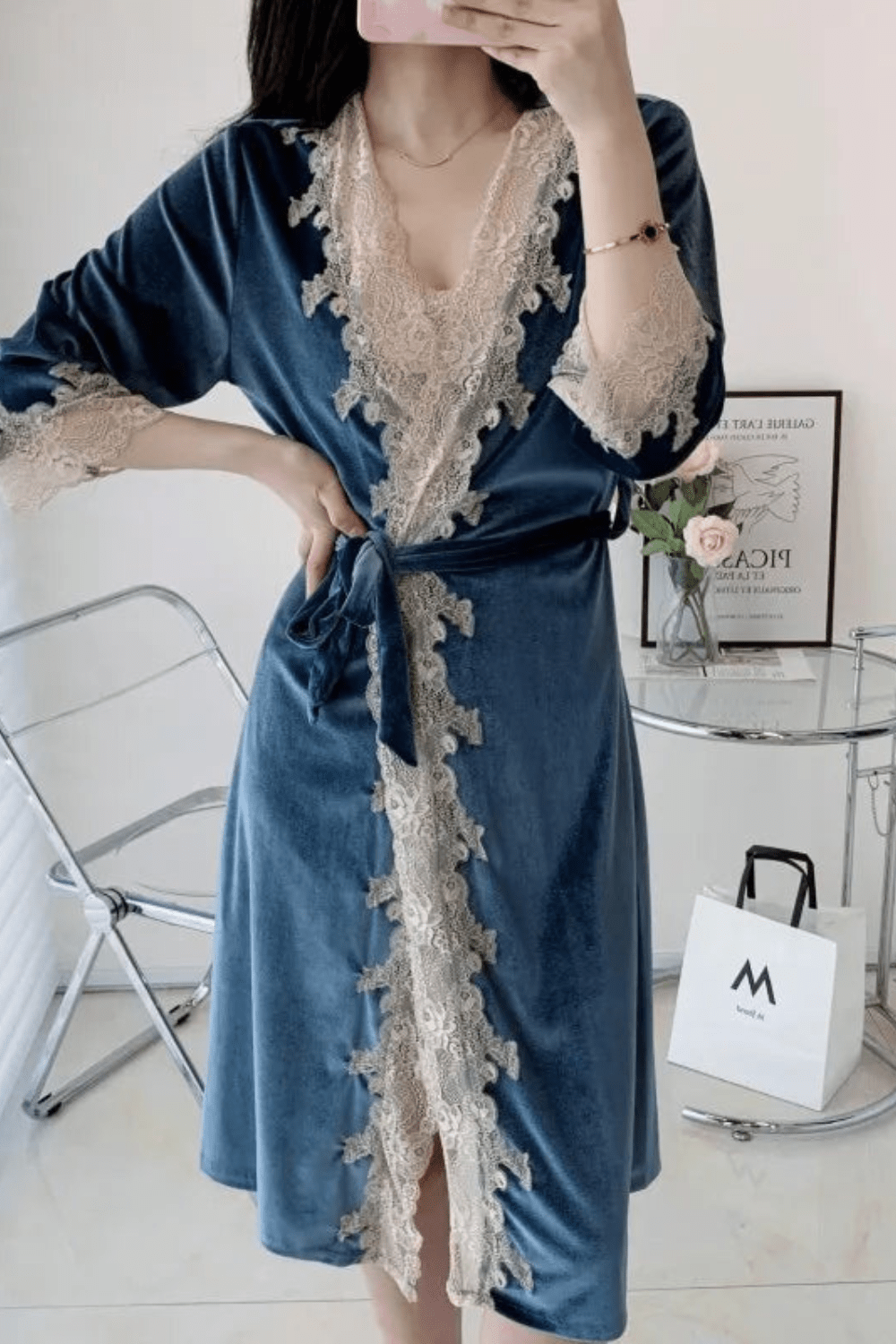 Kimono | Velours Bleu / XL