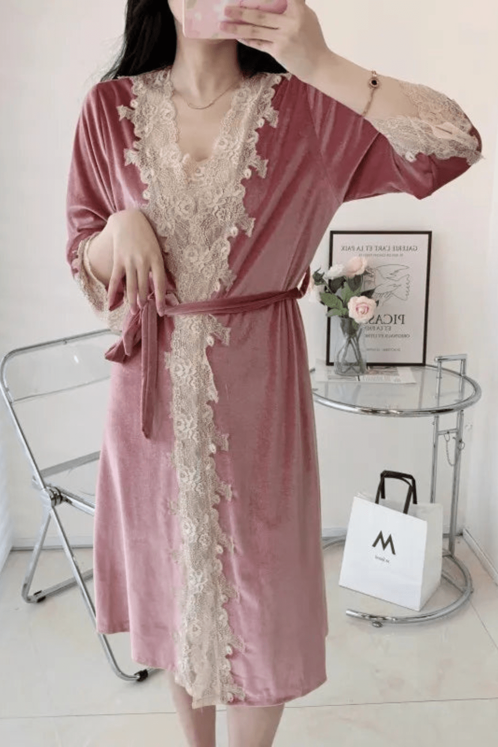 Kimono | Velours Rose / XL