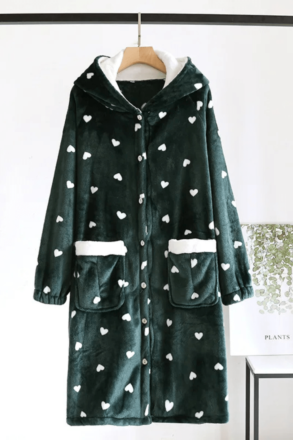 Peignoir | Cœur Vert foncé / L