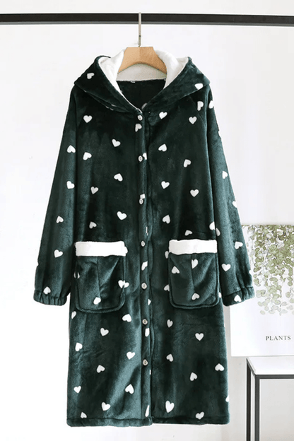 Peignoir | Cœur Vert foncé / L