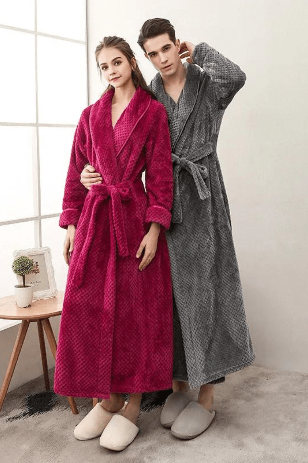 Peignoir De Bain Unisexe Long En Coton éponge - Capuche, Poches, Ceinture Incluses - Confortable Pour Sauna, Plage, Maison