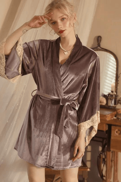 peignoir femme en velours