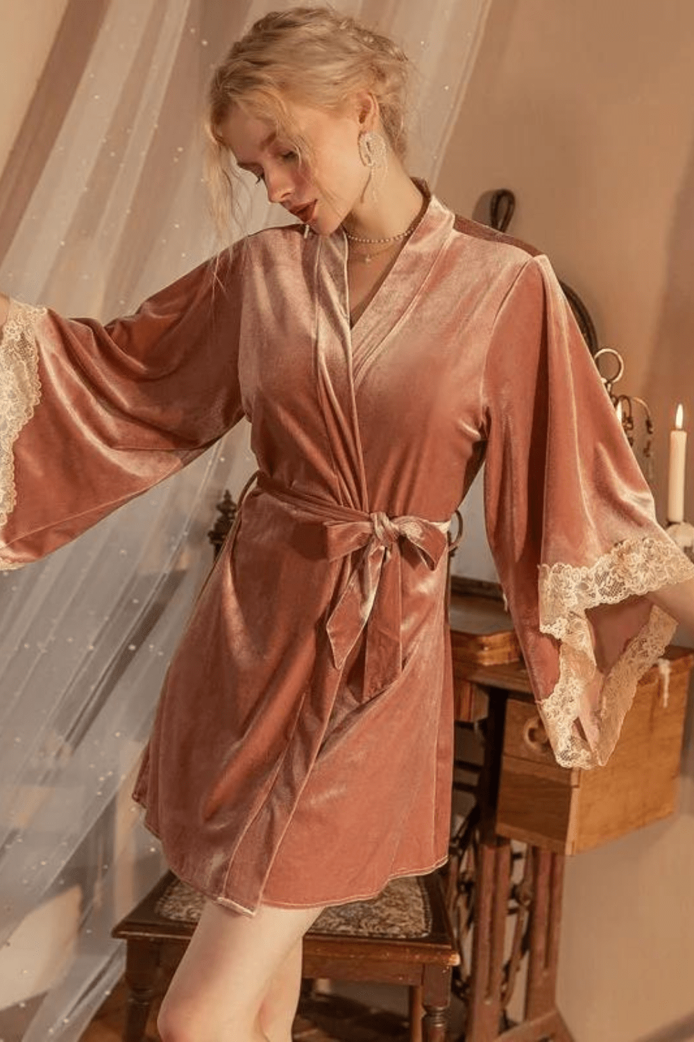 peignoir femme en velours