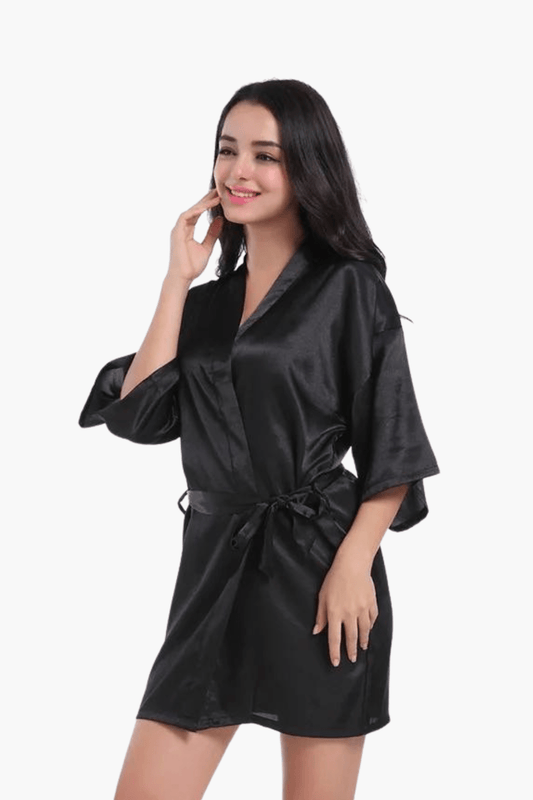 Peignoir Femme Satin Noir