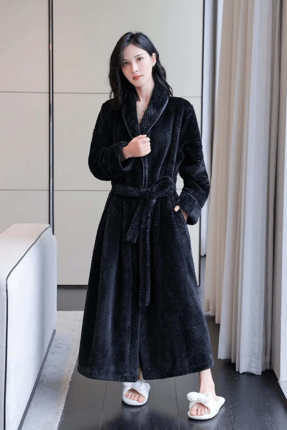 peignoir femme noir
