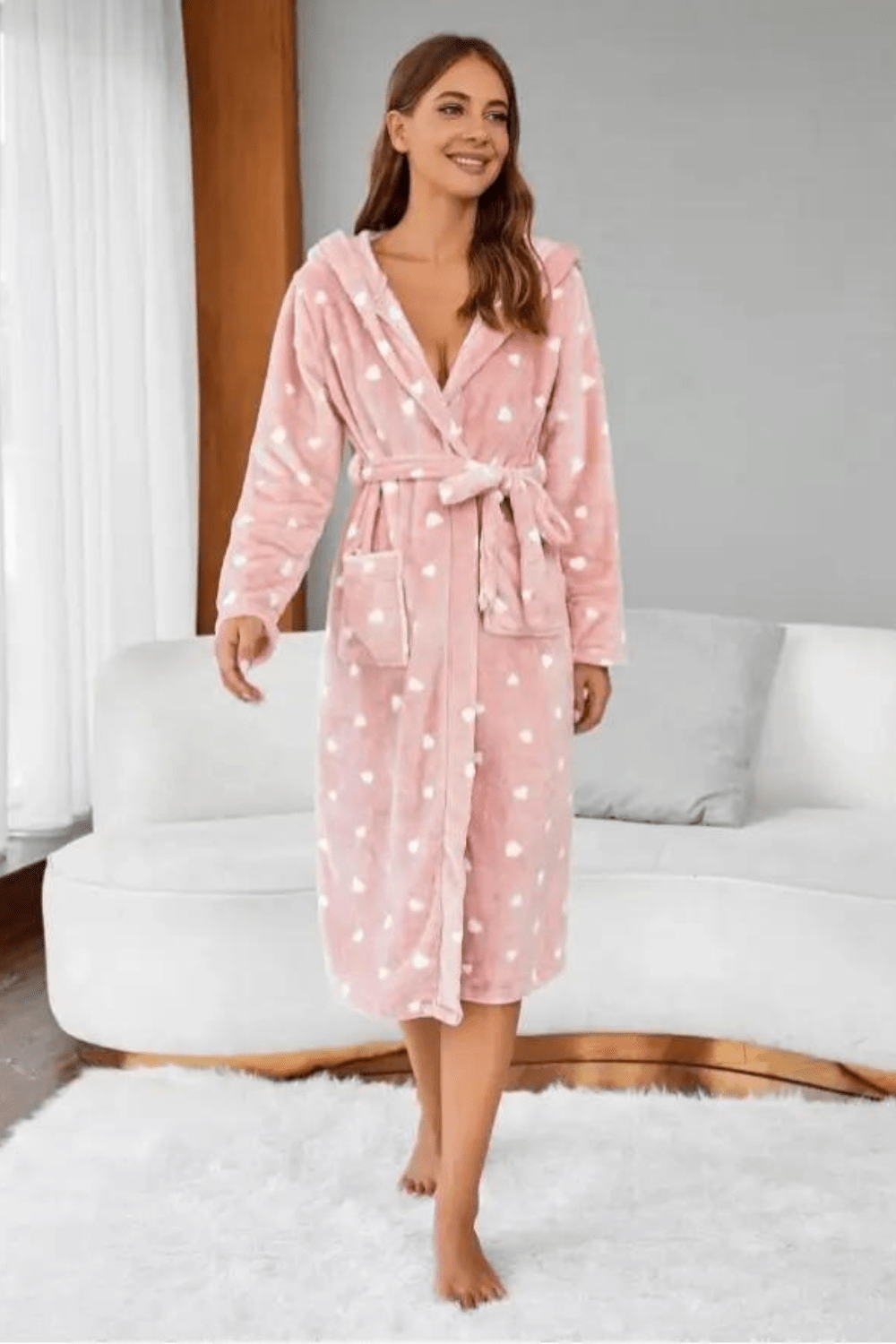 peignoir femme rose