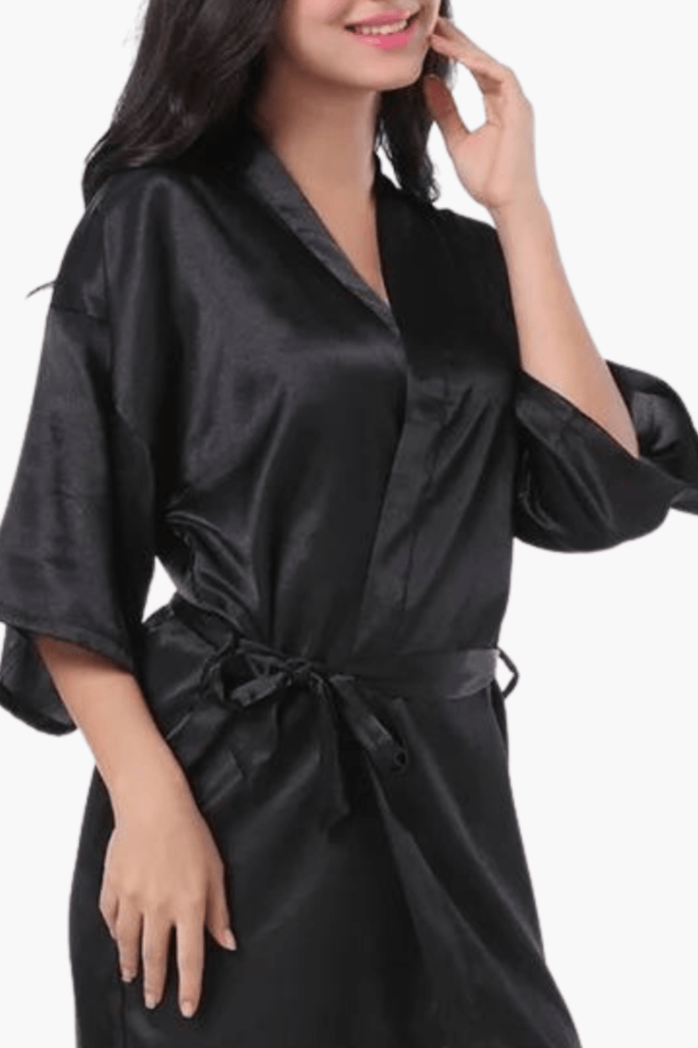peignoir femme satin noir