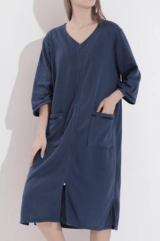 Peignoir | Fermeture Éclair Bleu marine / 3XL