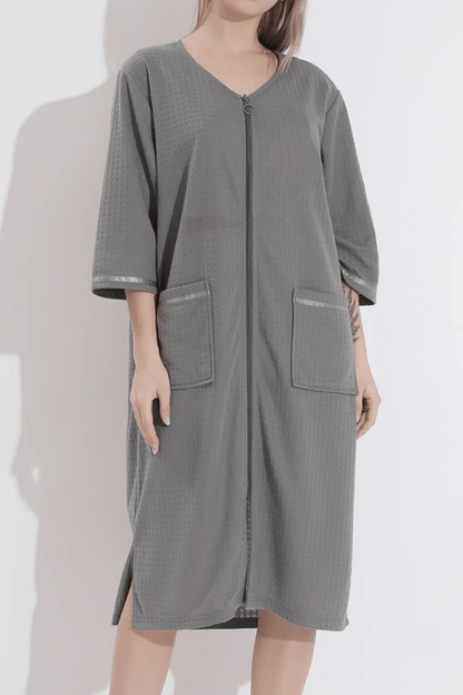 Peignoir | Fermeture Éclair Gris / 3XL