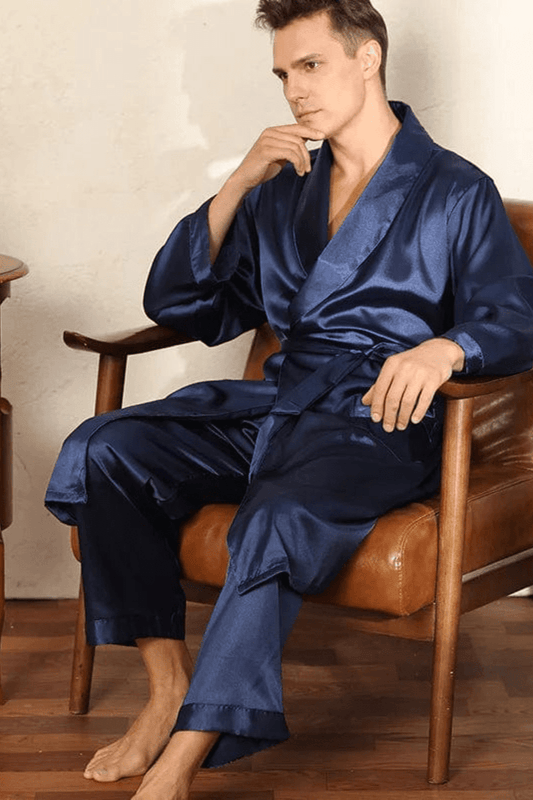 peignoir homme bleu marine