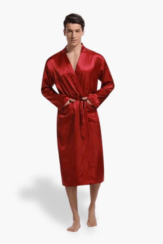 peignoir homme rouge