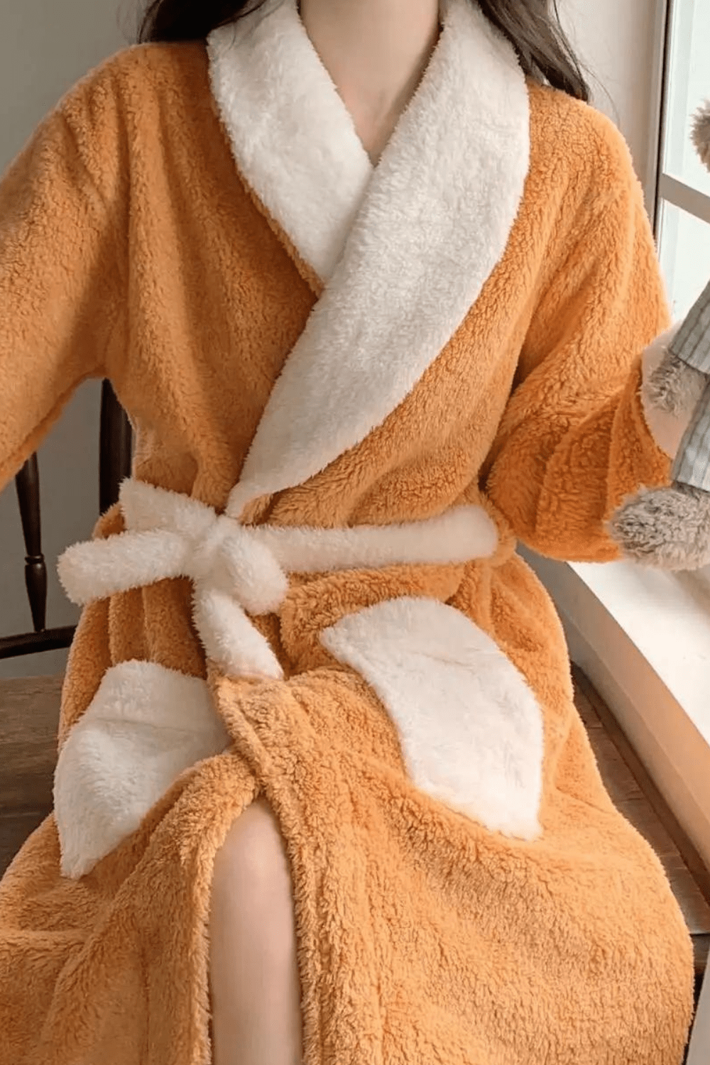 peignoir long femme polaire