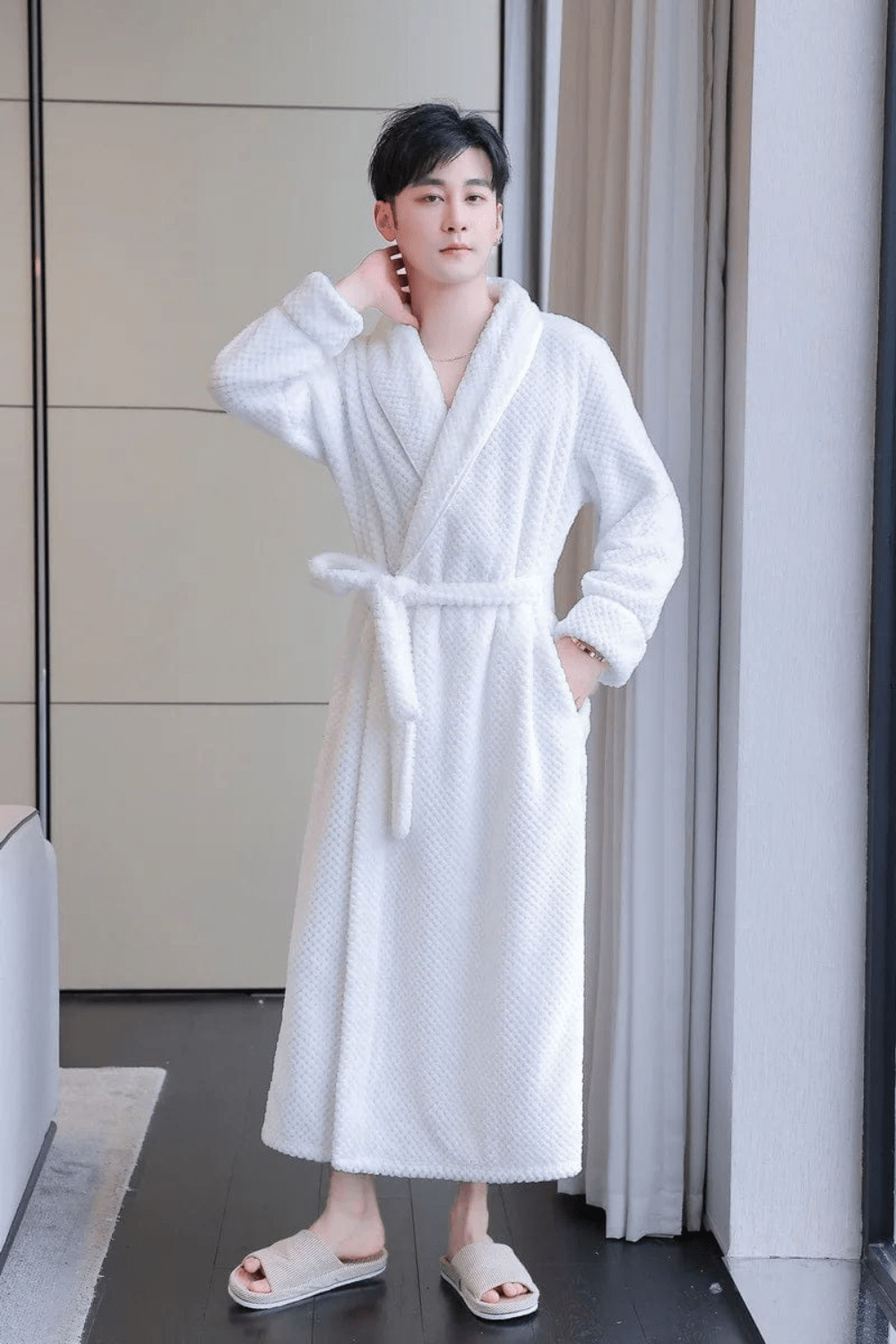 peignoir noir homme