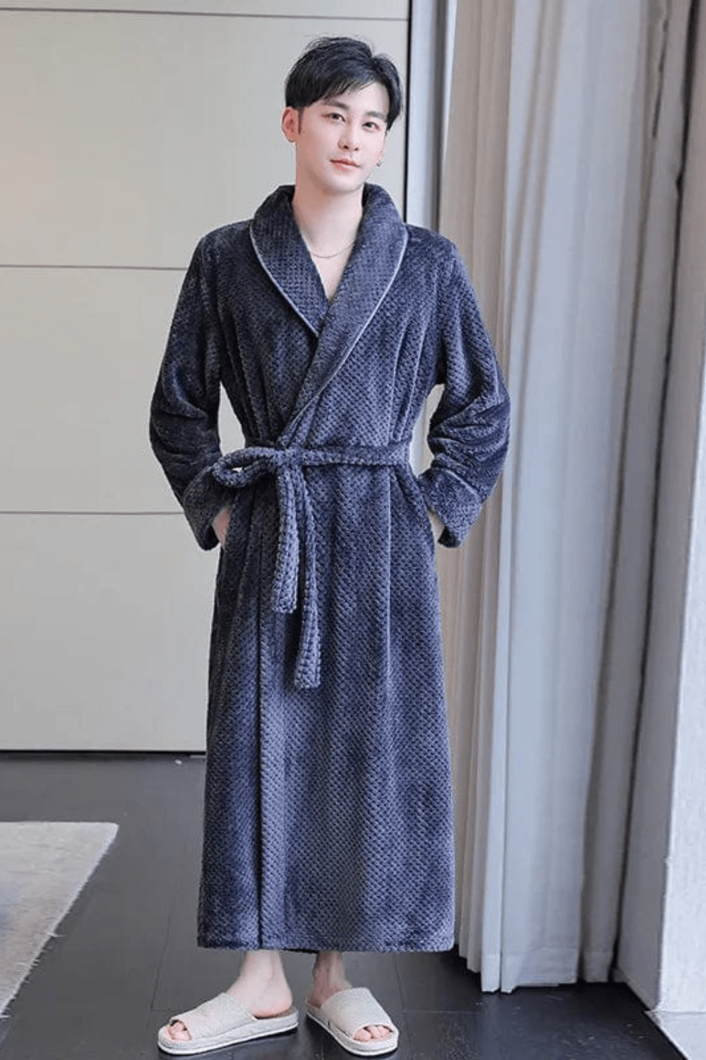 peignoir noir homme