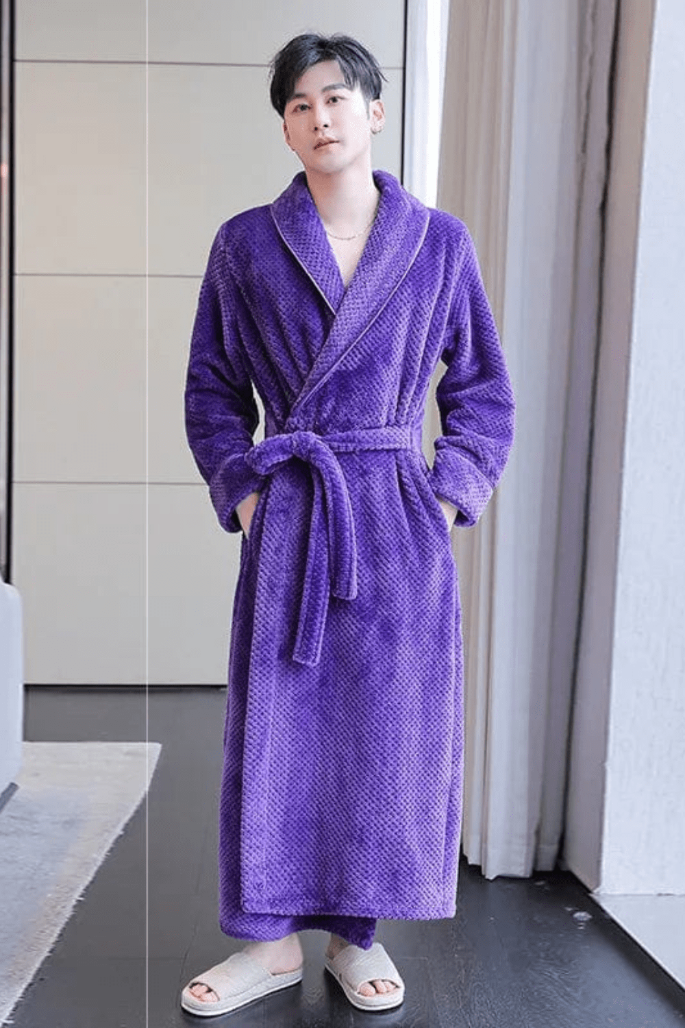 peignoir noir homme