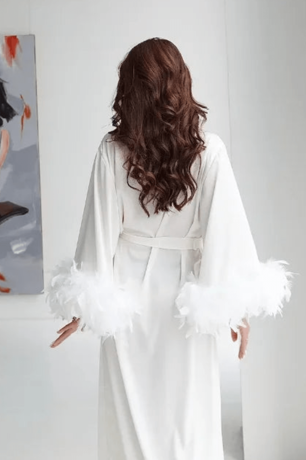 Peignoir | Plume Blanc / Taille unique