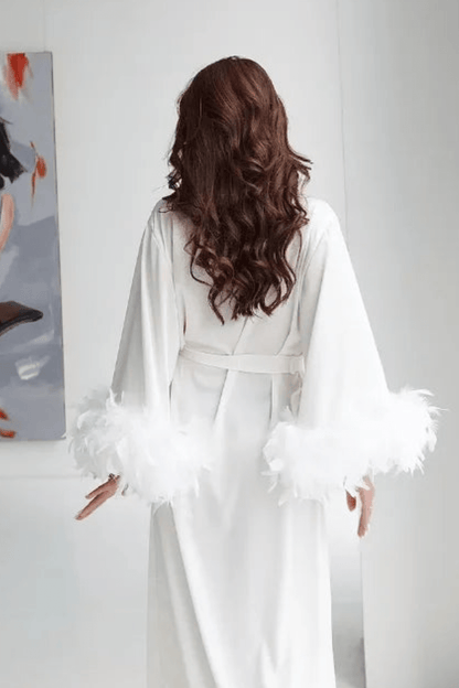 Peignoir | Plume Blanc / Taille unique