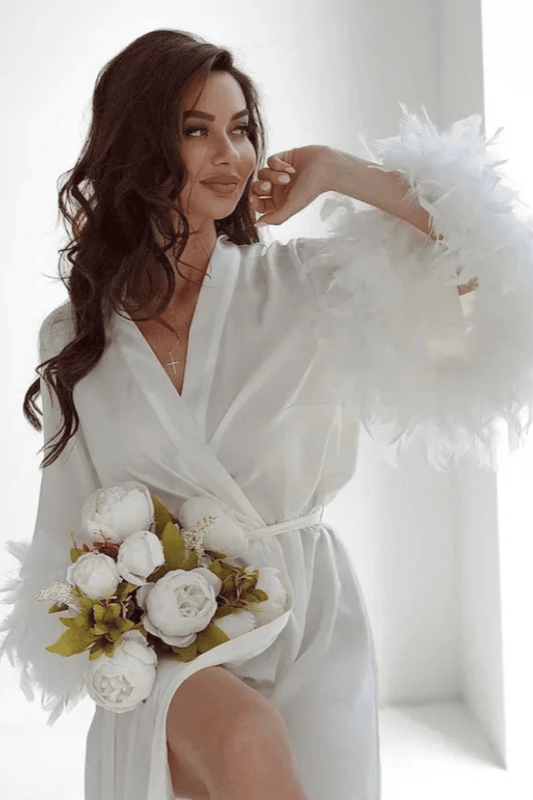 Peignoir | Plume Blanc / Taille unique