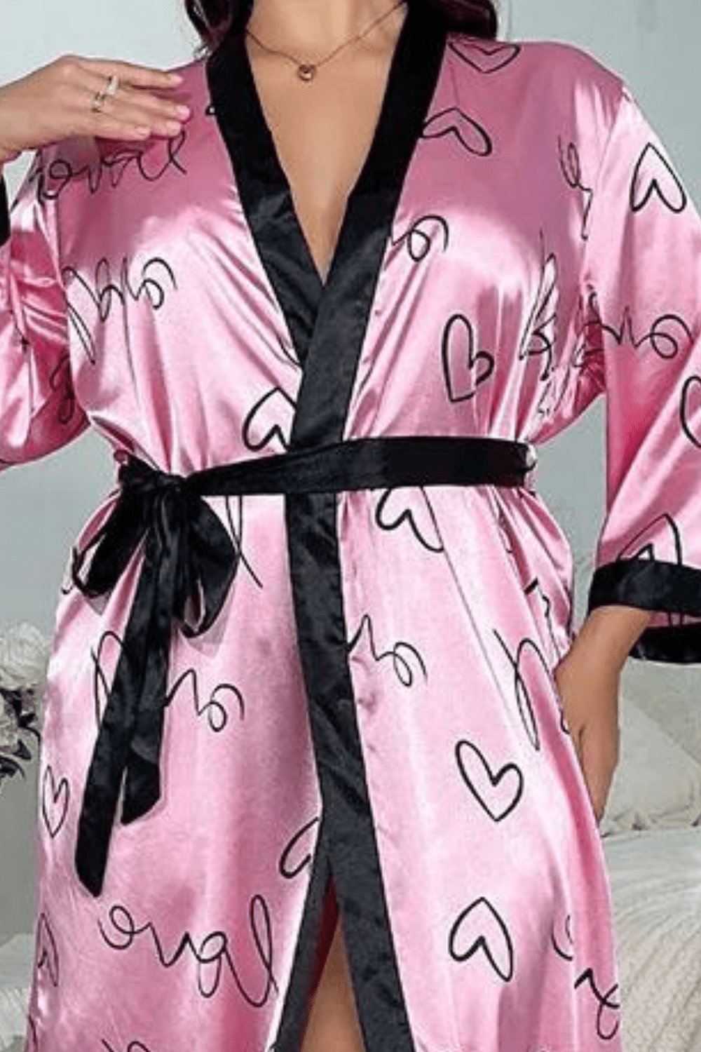 peignoir long satin pour femme