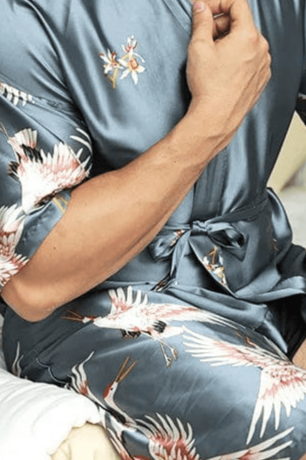 peignoir satin homme