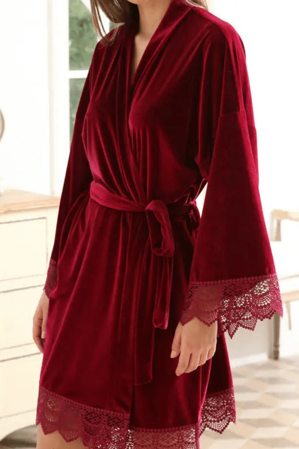 Peignoir | Velours Bordeaux / M