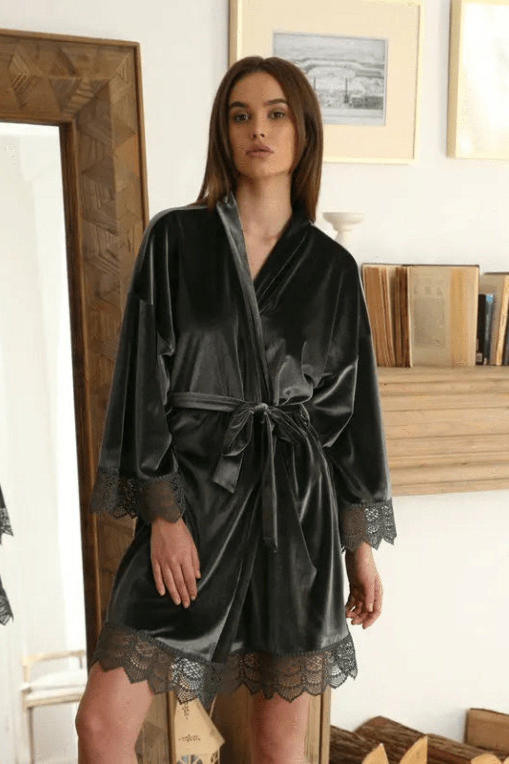 Peignoir | Velours Gris / M