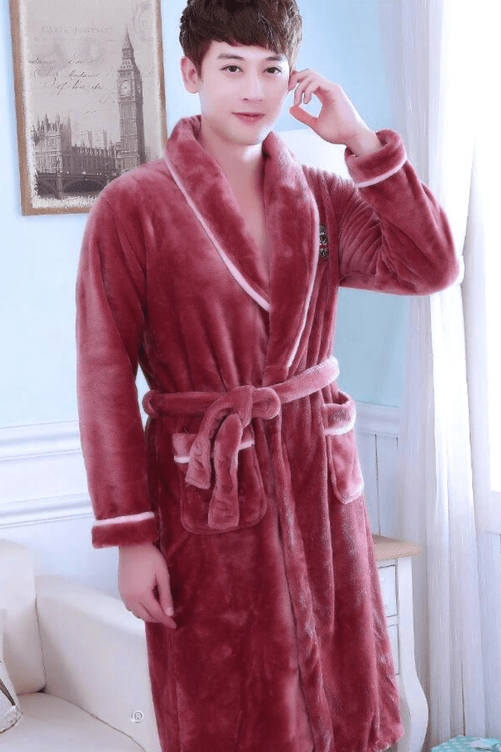 peignoir velours homme
