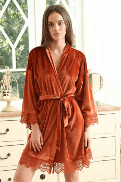 Peignoir | Velours Orange / M